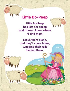 little bo peep nursery rhyme